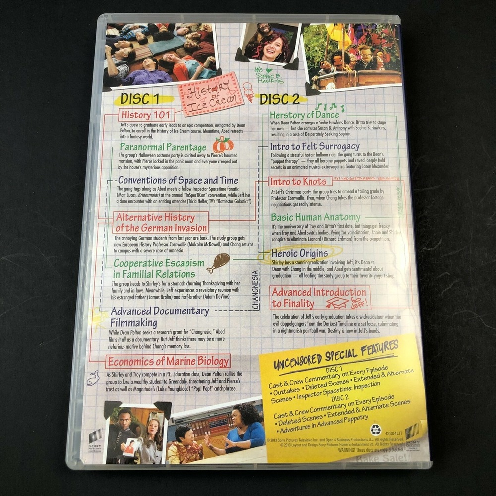 Community The Complete Fourth 4th Season 4 DVD 2-Disc Set Sony Pictures NR - Picture 4 of 5